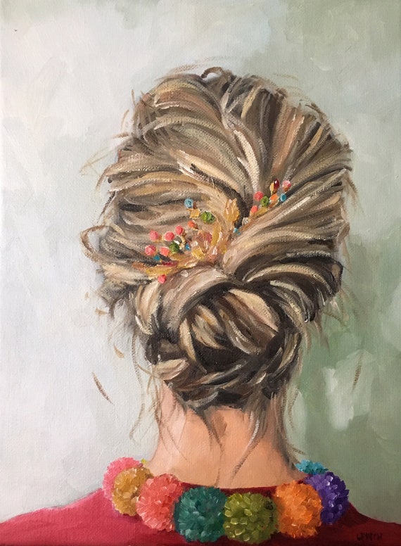 Pompoms - Fine Art Print, Giclée, Giclee Print,  Portrait, Whimsical Wall Art, French Canvas Studio