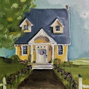 The Buttercup House - 5.5 x 7 Fine Art Print, Giclée Print, Whimsical Art, French Canvas Studio, Little House