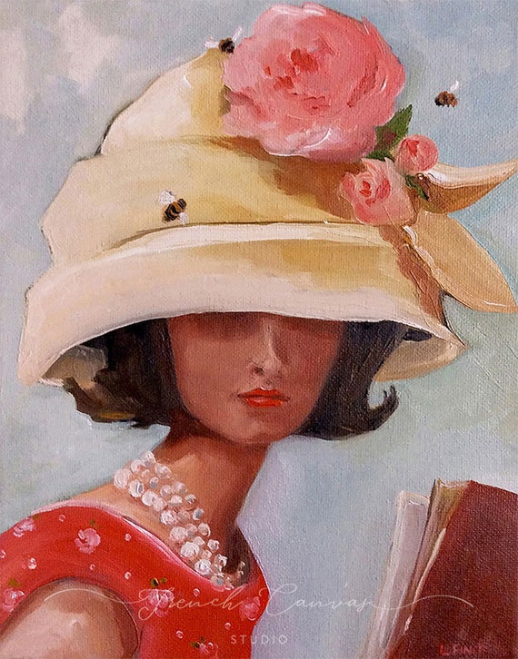 The Beehive Hat - Fine Art Print, Giclée, Giclee Print, Wall Art, Portrait of a Lady, French Canvas Studio