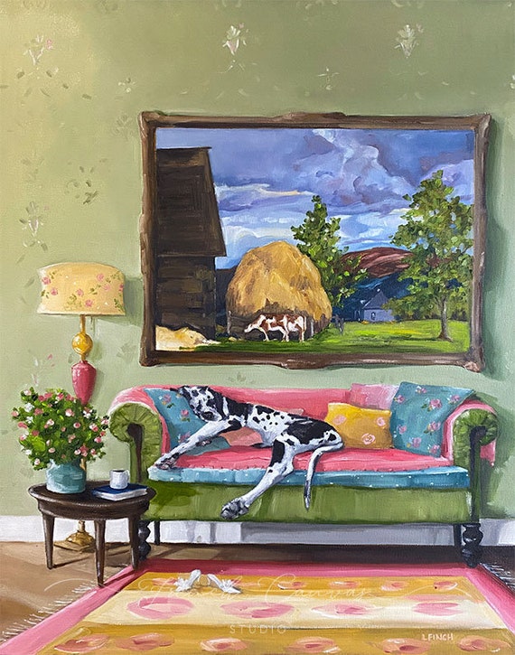 Still Life - Fine Art Print, Giclée, Giclee Print, Original Art, Whimsical Art, Fine Art, French Canvas, Dog Art, Still Life