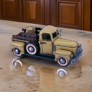 Antique style metal big truck-Handmade Metal Truck Model - Gift for Him Her-Housewarming Gift -Old Vehicle-Home Decor-Classic Cars