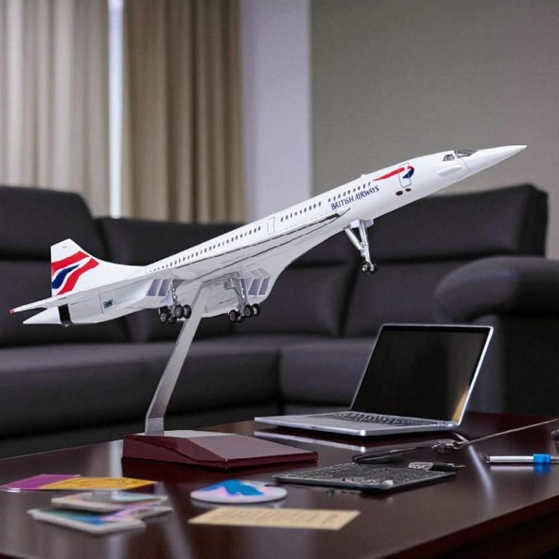 British Concorde Model Aircraft 1:125 Scale 19.7 Inch Supersonic ...