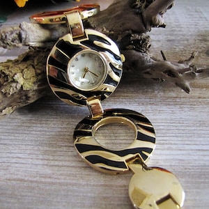 Gold Filled Stylish Wrist Watch - Black-Gold or White-Silver Strap Band Woman Watches - Anniversary Unique Gift for Her