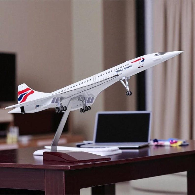 British Concorde Model Aircraft 1:125 Scale 19.7 Inch Supersonic ...