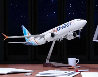 Dubai Model Airplane Replica 1:85 Scale Decorative Collectible Display Jet 18.5 In