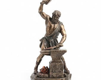 Hephaestus Greek God Figurine Decorative Object Ancient Mythology Artisan Sculpture 4.4x4.5x8.7in