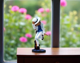 Figura decorativa de Michael Jackson, icónica obra de arte pop, decoración del hogar, 21,5 x 7,6 x 7,9 cm, coleccionable.