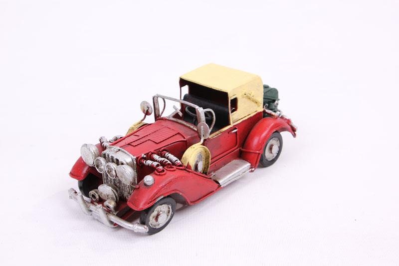 Antique Model Old Red Car Model-desk Accessory Hand-made Worn Car gift
