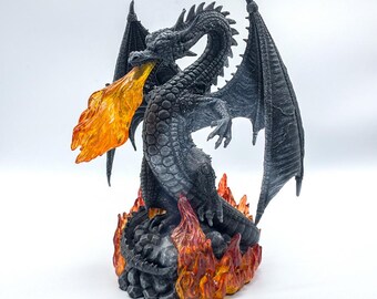 Dragon Decorative Figurine Mythical Fantasy Statue Polyresin Home Decor Art Object 6.69x6.69x8.66 inch