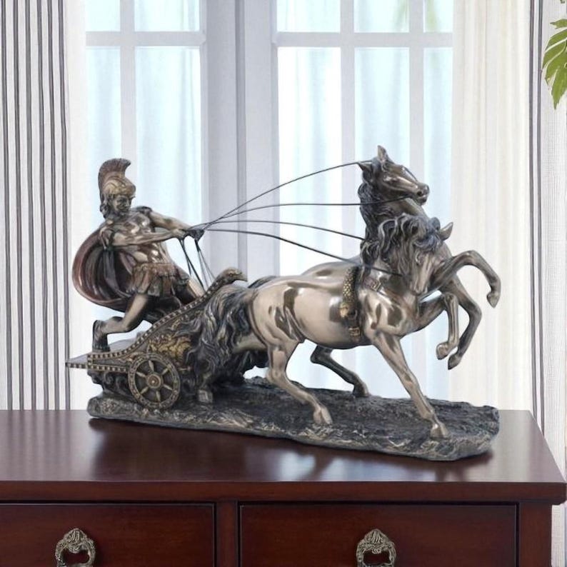 Roman Cavalry Warrior Decorative Statue 11.02x4.33x6.69in Ancient ...