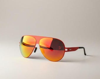 Slim Red Metal Design Colorful Sunglasses - Unisex Sunglasses