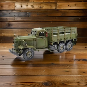 Antique style military metal big truck-Handmade Metal Truck Model - Gift for Him Her-Housewarming Gift -Old Vehicle-Home Decor-Classic Cars