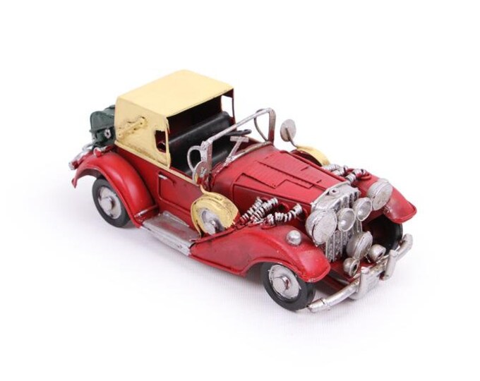 Antique Model Old Red Car Model-desk Accessory Hand-made Worn Car gift