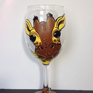 Giraffe Wine Glass - Giraffe Gift - Giraffe Lover - Jungle Wine Glass - Gift for her