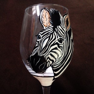 Zebra Striped Zoo Safari Wine Glass image 3