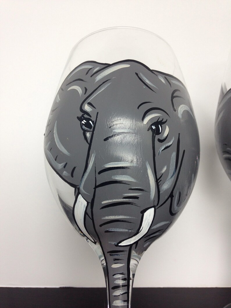 Elephant Wine Glass Jungle Decor Safari Gift Elephant Etsy