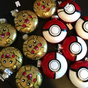 Pikachu Ornament PokeBall Ornament Pokemon Ornament Pokemon Gift Pokeball Pikachu Pokemon Personalized Ornament image 2