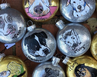 Custom Pet Portrait Ornament - Dog Portrait Ornament - Dog Ornament - Painted Dog Ornament - Puppy Ornament - Custom pet ornament