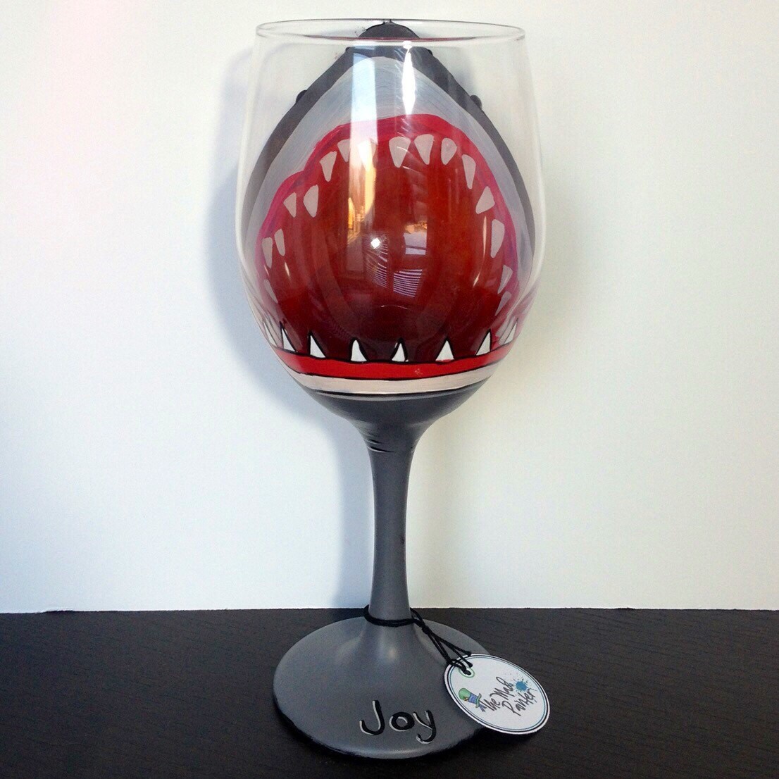 Shark Wine Glass Shark Week Jaws marine Biologist Gift Diver