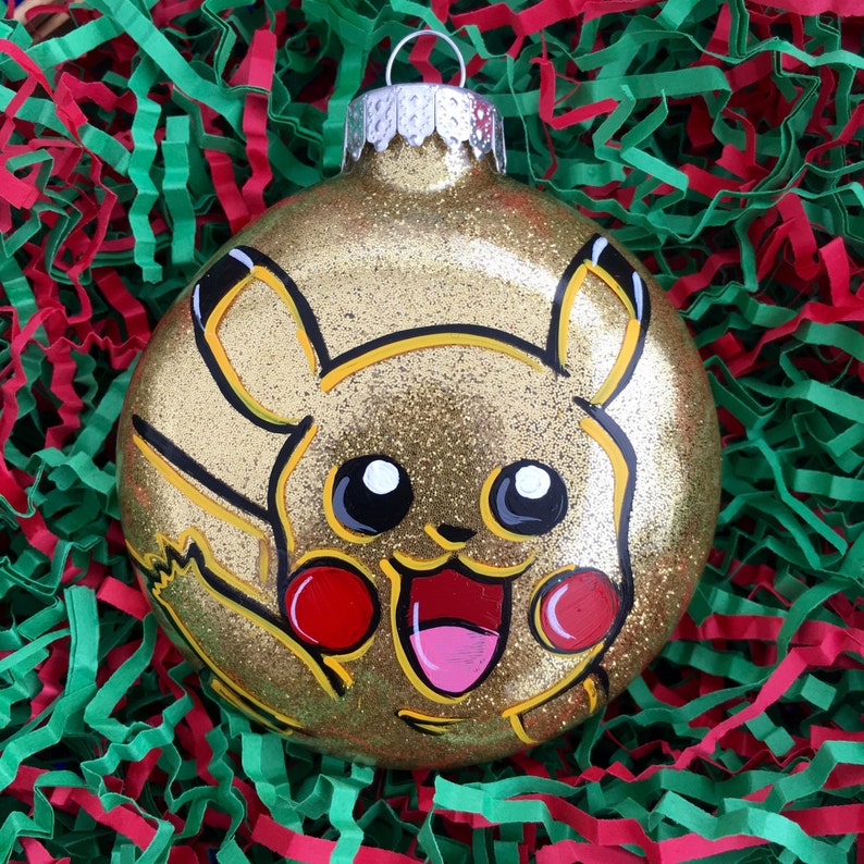 Pikachu Ornament PokeBall Ornament Pokemon Ornament Pokemon Gift Pokeball Pikachu Pokemon Personalized Ornament image 3