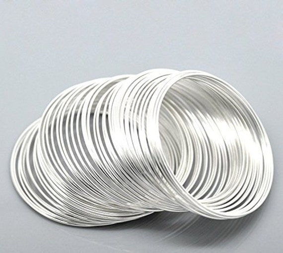 55mm SilverPlated Memory Wire for Bracelet Making 100 Loops | Etsy