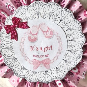 Windeltorte rosa/pink/weiss Windelwichtel Dino personalisiert Name Taufe Geburt Jute Bild 2