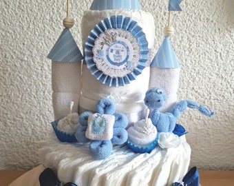 Diaper cake boy diaper castle