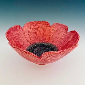 Handmade Carved Poppy Wall Flower by NorthWind Pottery image 3