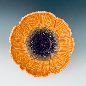 Handmade Carved Poppy Wall Flower by NorthWind Pottery image 1