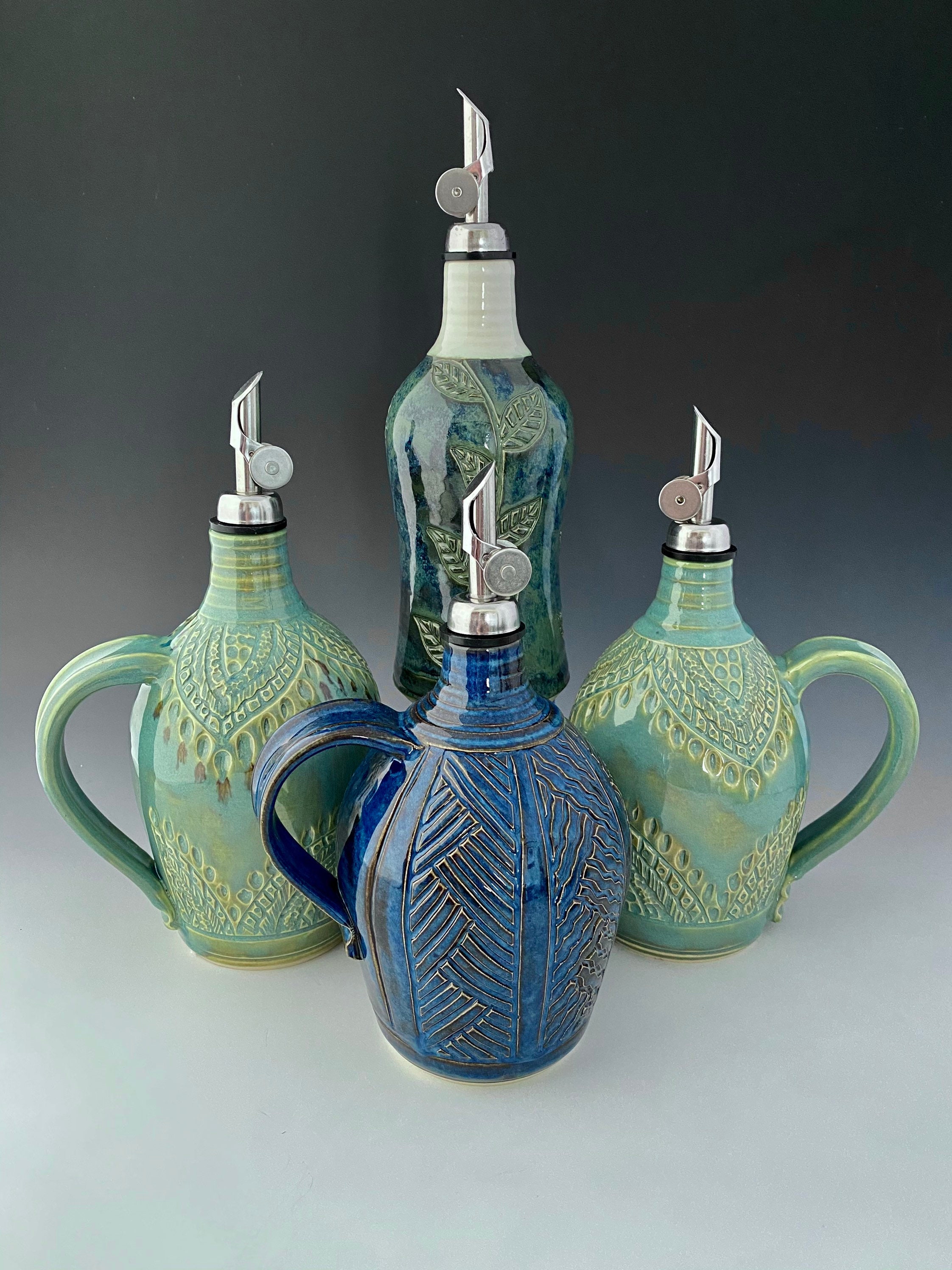 Handmade Pottery Ceramic Olive Oil Decanter Oil Bottle Oil Etsy