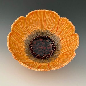 Handmade Carved Poppy Wall Flower by NorthWind Pottery image 7