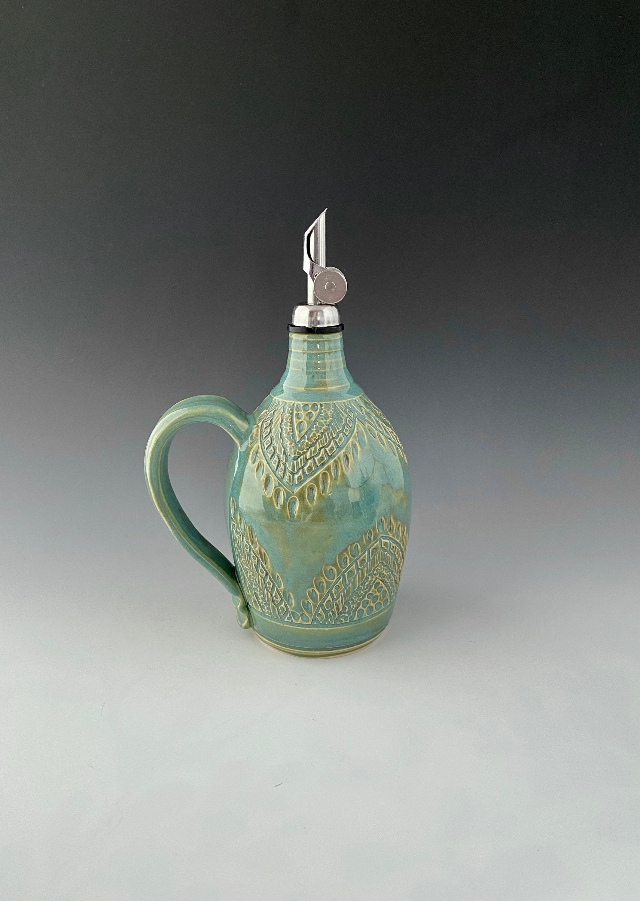 Handmade Pottery Ceramic Olive Oil Decanter Oil Bottle Oil Etsy