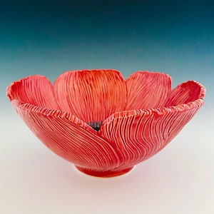 Handmade Carved Poppy Wall Flower by NorthWind Pottery image 6