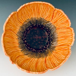Handmade Carved Poppy Wall Flower by NorthWind Pottery image 8