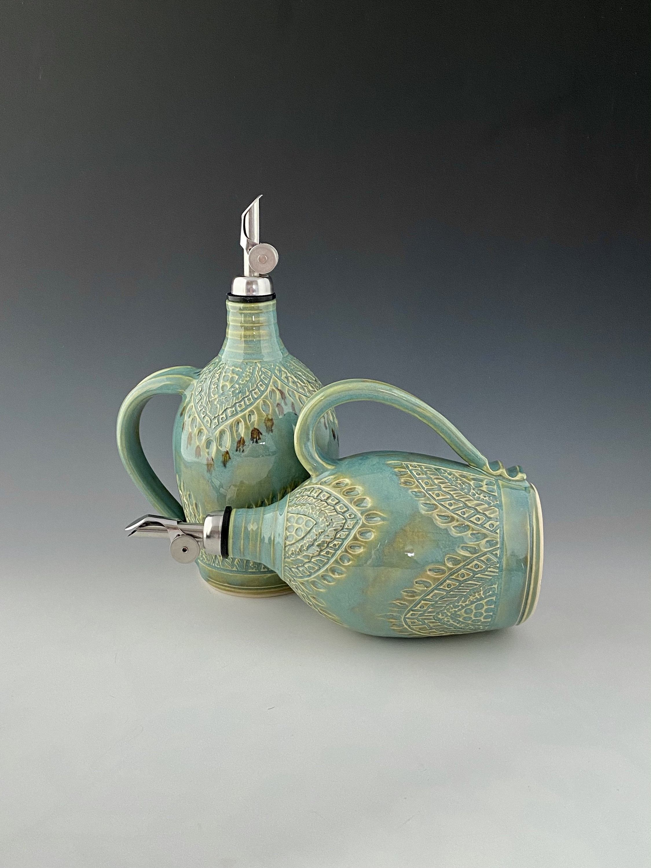 Handmade Pottery Ceramic Olive Oil Decanter Oil Bottle Oil Etsy