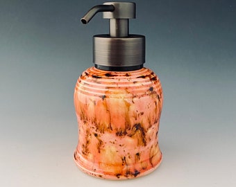 Ready to Ship Handmade Carved Ceramic Foaming Soap Dispenser by NorthWind Pottery