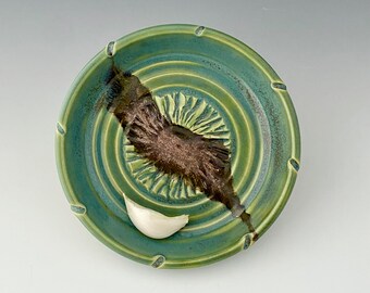 Garlic Grater One of a Kind Wheelthrown  Oil Dipping Dish/Saucer by NorthWind Pottery