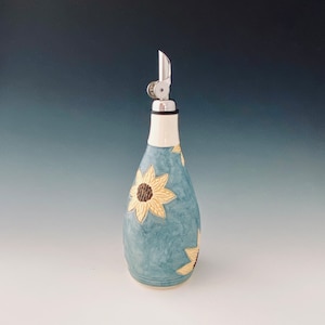 Handmade Olive Oil Bottle, Oil Cruet,Oil Decanter, Oil Dispenser, Vinegar Cruet by NorthWind Pottery