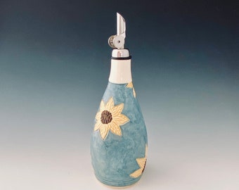 Handmade Olive Oil Bottle, Oil Cruet,Oil Decanter, Oil Dispenser, Vinegar Cruet by NorthWind Pottery