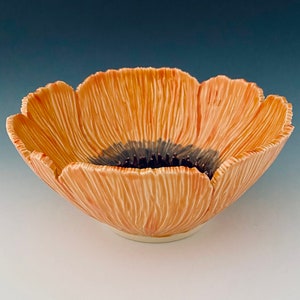 Handmade Carved Poppy Wall Flower by NorthWind Pottery image 5