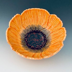 Handmade Carved Poppy Wall Flower by NorthWind Pottery image 4