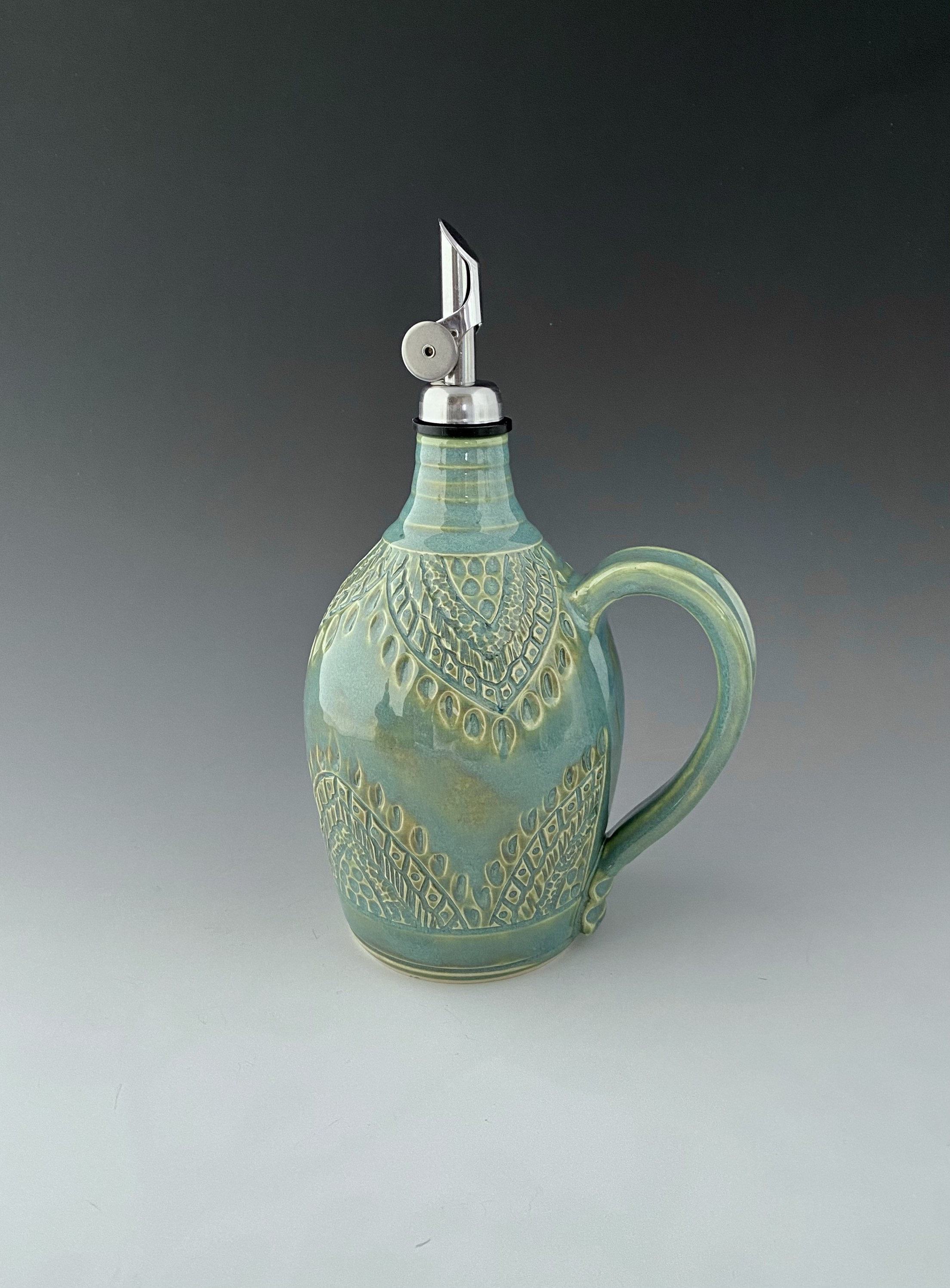 Handmade Pottery Ceramic Olive Oil Decanter Oil Bottle Oil Etsy