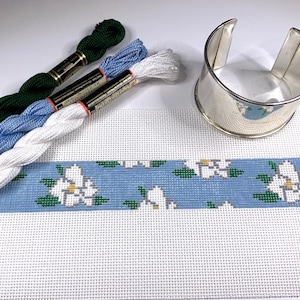 Magnolias Needlepoint Bracelet Cuff Kit