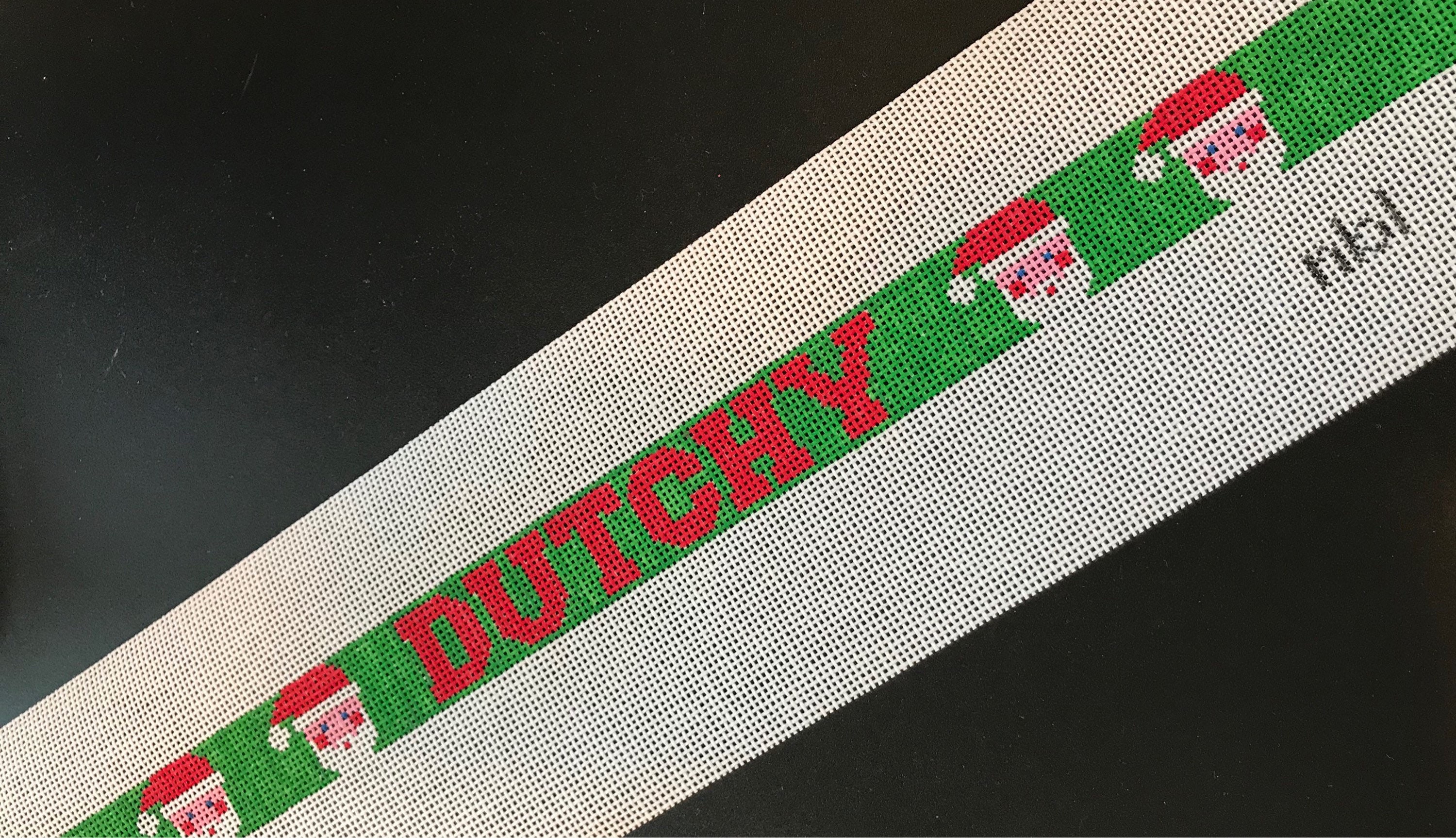 Santa Needlepoint Dog Collar Canvas | Etsy