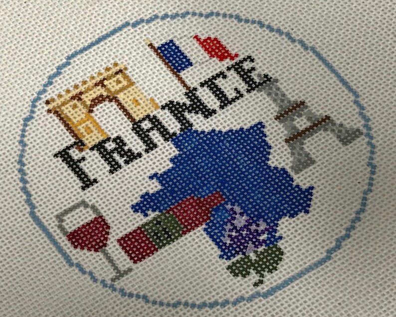 France needlepoint ornament canvas Etsy