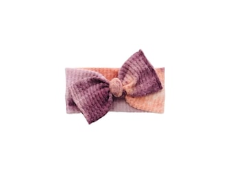 Bandage de tête tie-dye violet, serre-tête en tricot gaufré tie-dye violet, bandeau bébé fille, bandeau nouveau-né, cadeau de baby shower
