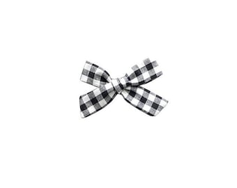 Gingham Black and White Bow, Black and White Gingham Hair Bow, Baby Girl Headband, Baby Shower Gift