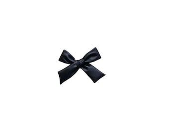 Black Hair Bow, Black Faux Leather Bow, Baby Girl Headband, Faux Leather Headband, Newborn Infant Headband