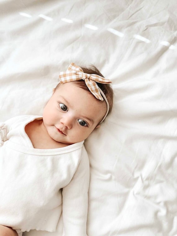 Mustard baby bow sale