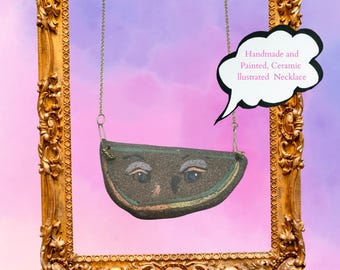 Fascination - Abstrakt illustrerat keramiskt halsband